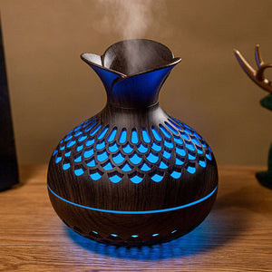 Wood Grain Aromatherapy Diffuser 300ml USB Mini Air Humidifier with Night Light