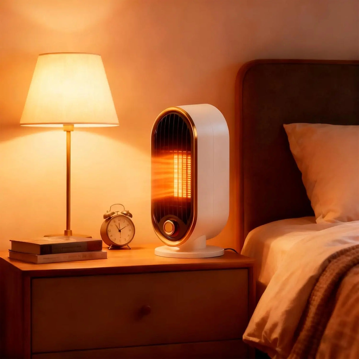 800W Portable Space Heater Fast Heating with Thermostat Tip-Over Protection