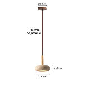 Wabi Sabi Yellow Stone LED Pendant Light – Modern Circular Hanging Lamp 2025