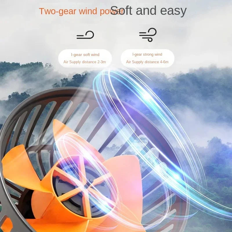 Car Cooling Fan Dual Head 360° Rotating 12V/24V USB