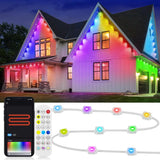 20M Smart RGBIC Outdoor LED Eaves Lights App Remote Control Flashing Home Decor
