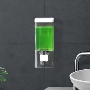 Wall-Mounted Manual Soap Dispenser Non-Perforated Traceless Bathroom Transparent