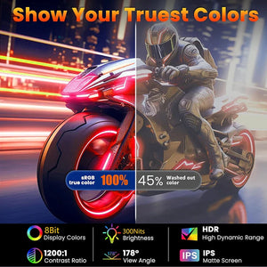 16" Portable Monitor FHD 144Hz IPS 1200P HDR HDMI USB-C VESA Second Screen