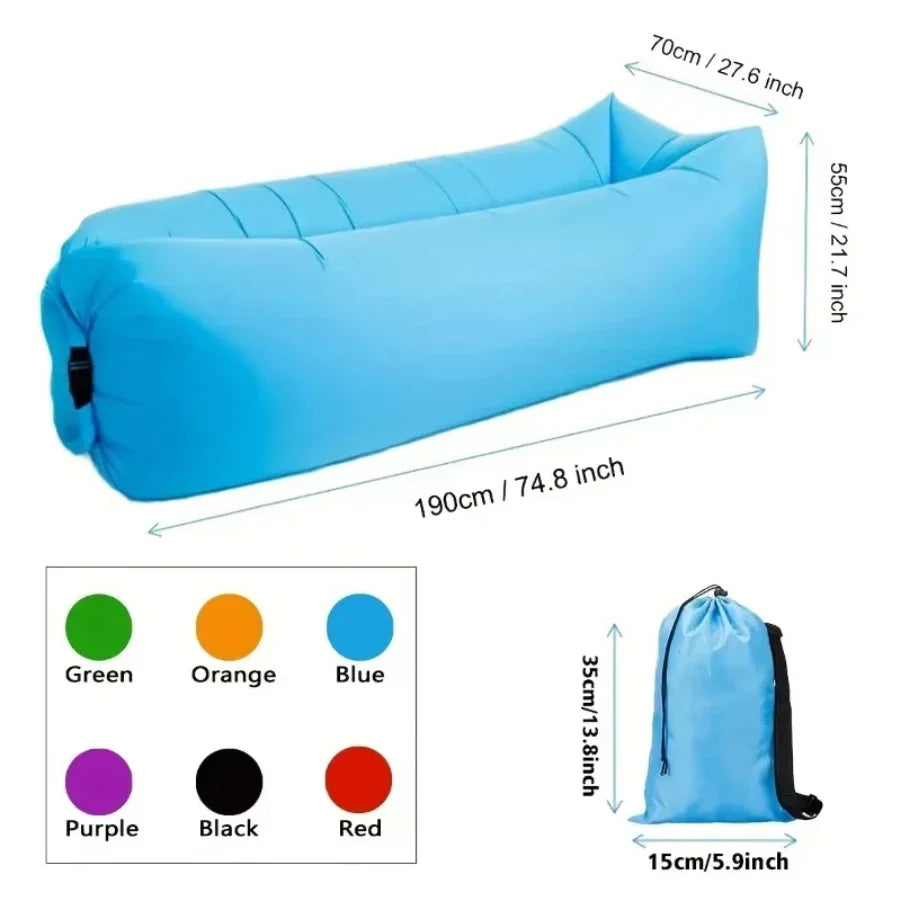 Inflatable Sofa Air Lounger Portable Camping Mat Beach Recliner Outdoor Chair