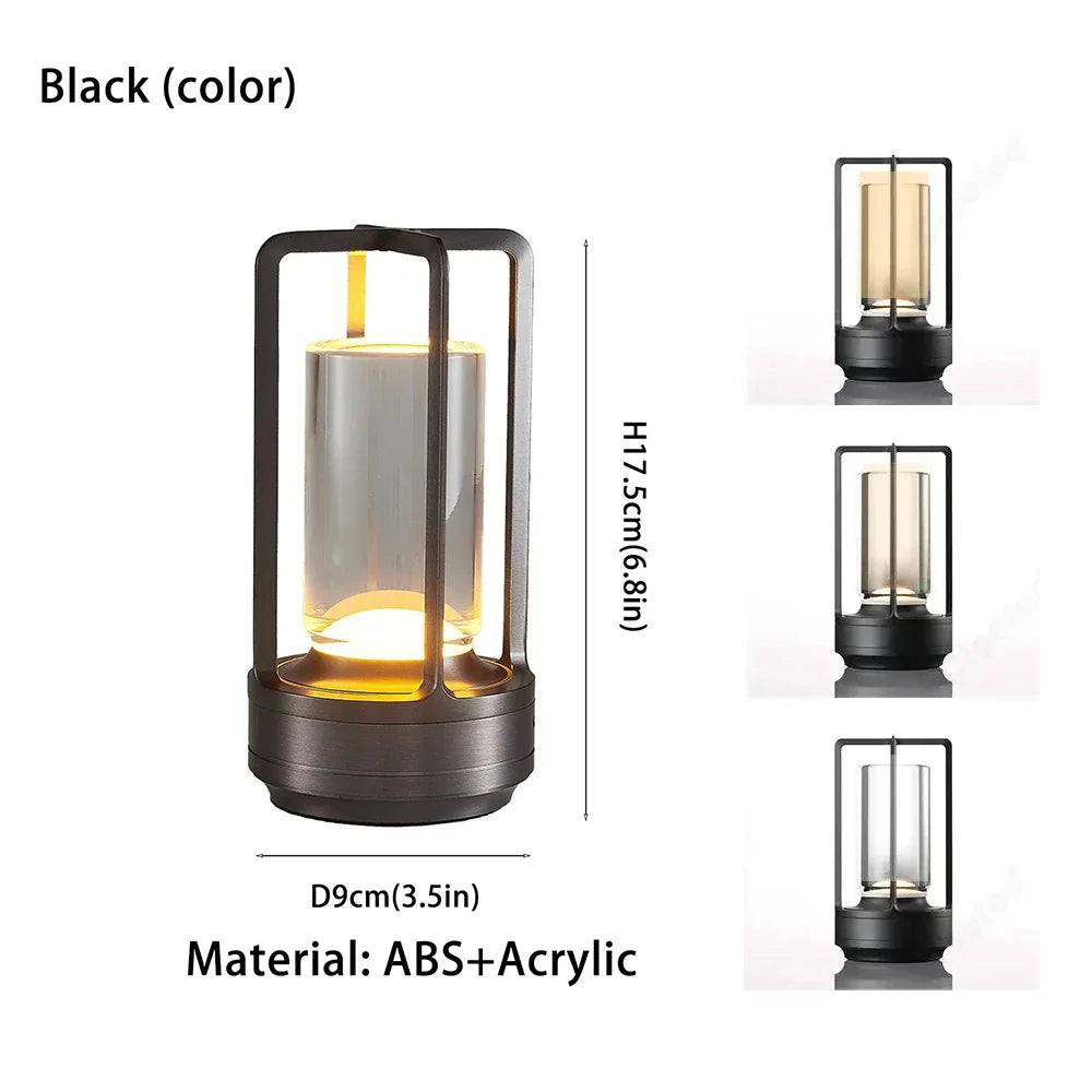Rechargeable Touch Table Lamp Wireless LED Night Light for Bedroom Desk Decor