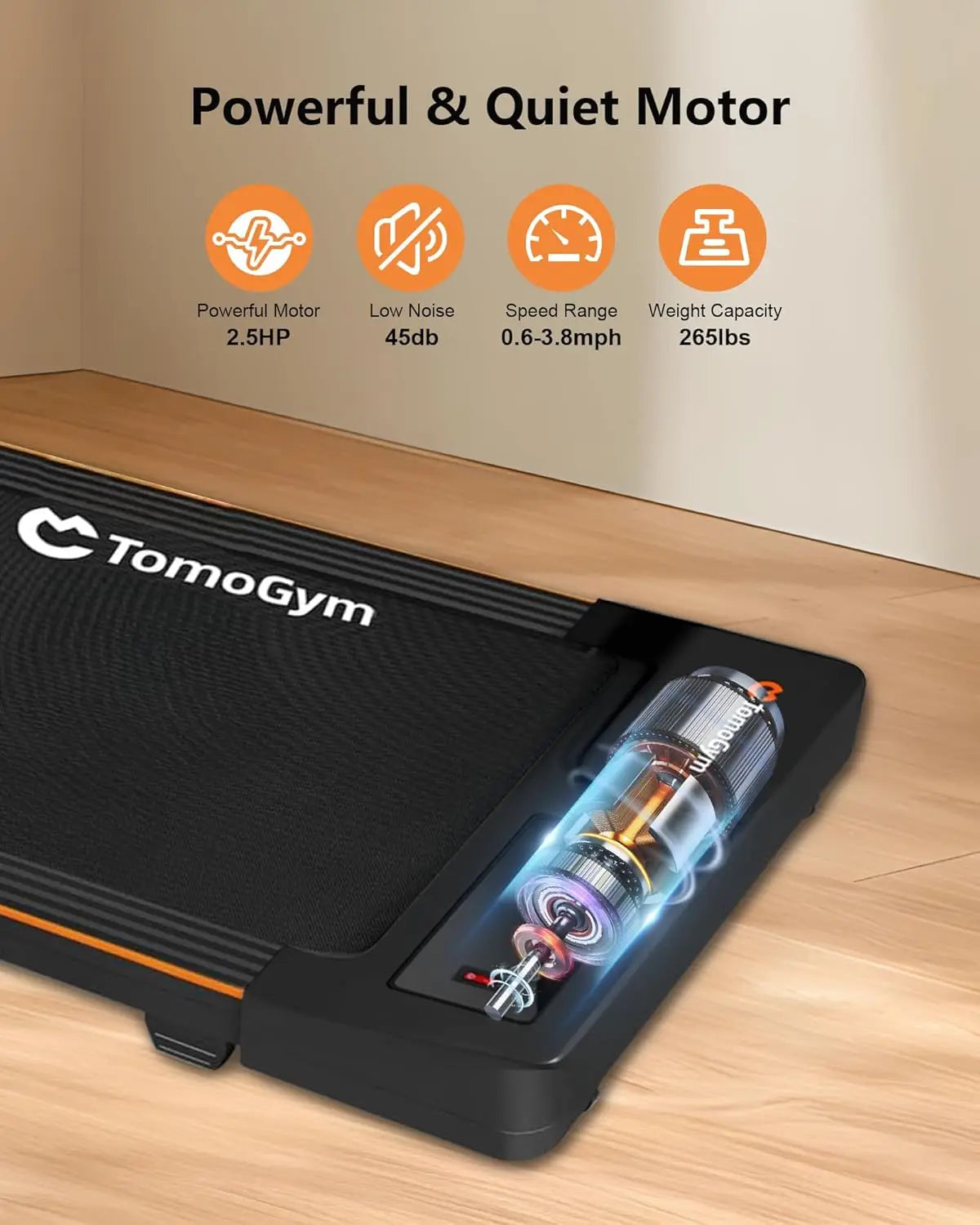 Under Desk Walking Pad Treadmill 2-in-1 Portable Quiet Jogging Machine Home Office