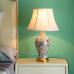 American Style Desk Lamp Painted Pattern Bedside Table Light Home Decor