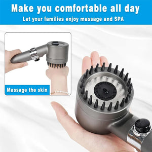 High Pressure Handheld Shower Head 3 Modes Filter Spa Spray with ON/OFF Water Save