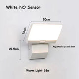 18W LED Outdoor Wall Light IP65 Waterproof Motion Sensor Foldable Modern Lamp