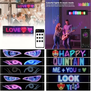 Programmable Scrolling LED Sign – Flexible Devil Eyes Light for Car & Store Display