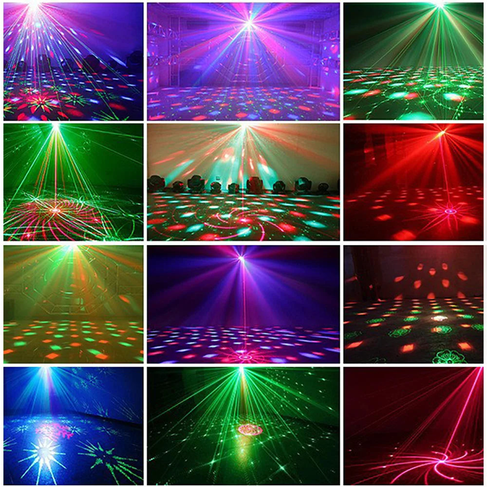 3-in-1 DJ Disco Party Light Sound Activated Strobe Pattern Projector Lamp
