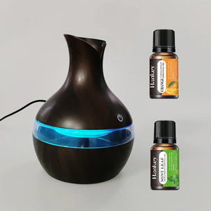 Aromatherapy Diffuser 300ml Cool Mist Humidifier 7-Color LED USB Rechargeable