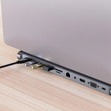 11 in 1 USB C Docking Station 4K HDMI VGA Ethernet 100W PD Hub for Laptop