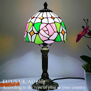Tiffany Style Table Lamp Stained Glass E27 Bedside Light Retro Home Decor