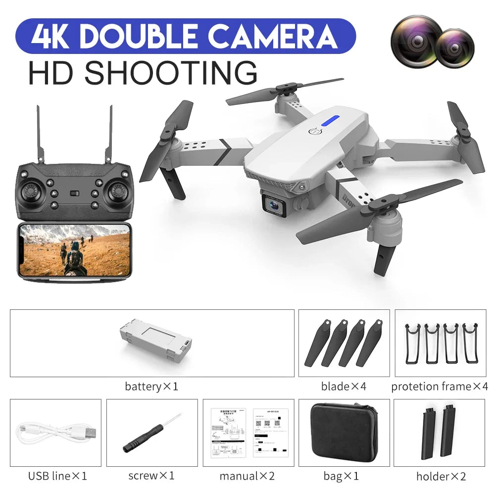 4K WiFi FPV Drone Foldable Quadcopter HD Camera Altitude Hold RC