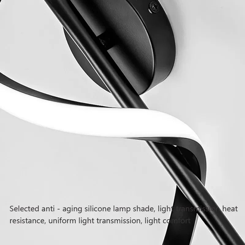 Nordic LED Wall Lamp Minimalist Bedside Sconce Black White Gold Indoor Light