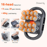 16-Head Fascia Massage Gun High-Frequency Muscle Massager for Neck Back Shoulders