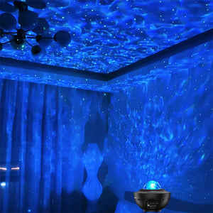 Galaxy Projector Starry Sky Night Light with Ocean Wave Music Remote USB for Kids
