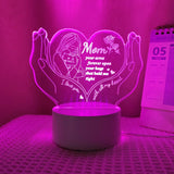 3D Heart Shaped Night Light – Creative LED Gift Lamp for Mom Mother’s Day