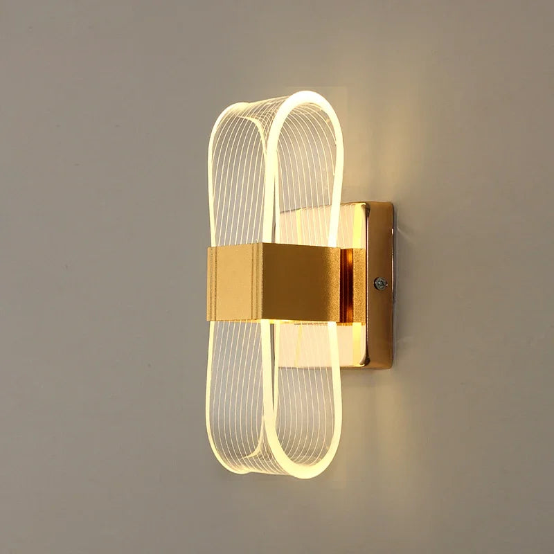 Gold Modern LED Wall Lamp – Luxury Aluminum Bedside Light for Bedroom & Living Room