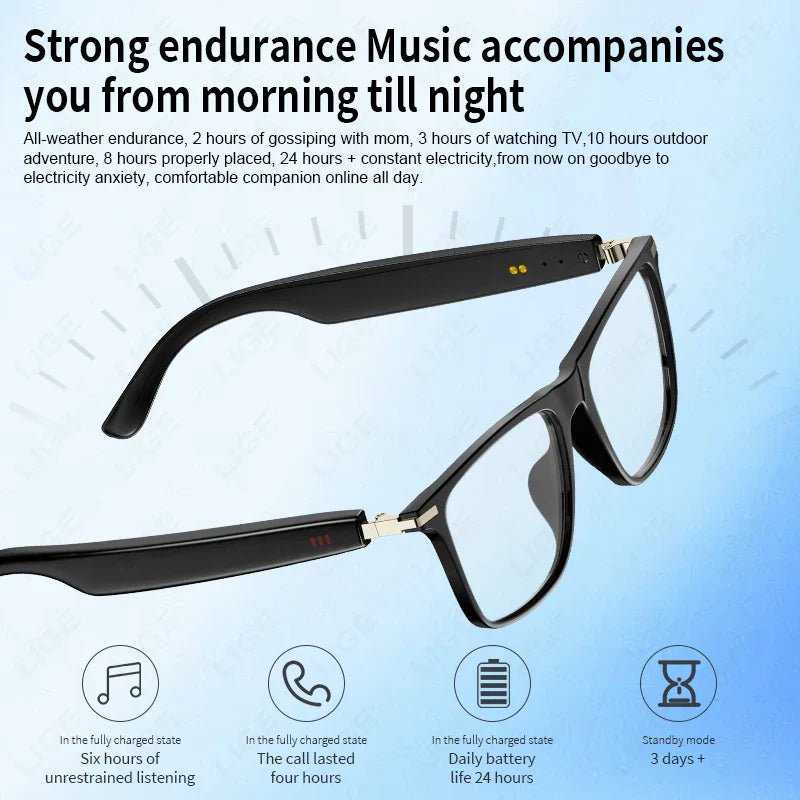 Bluetooth Smart Glasses Anti UV Sunglasses Wireless Call Headphones Outdoor