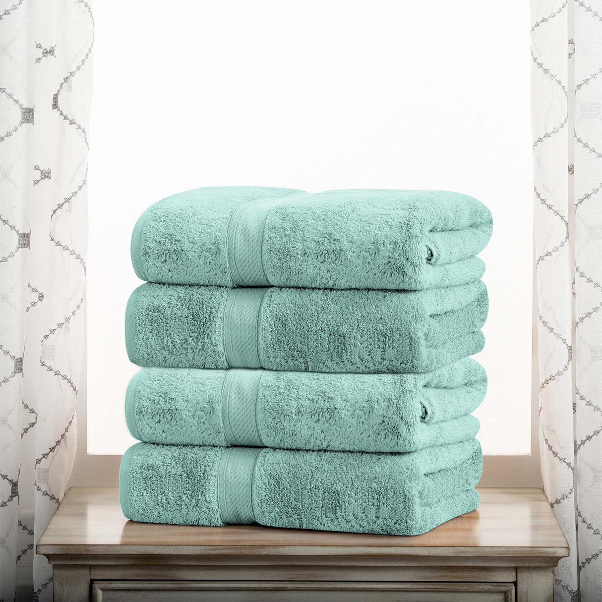 Egyptian Cotton Plush Heavyweight Bath Towel Set of 4
