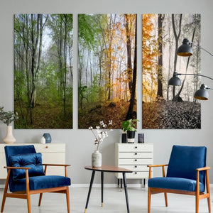 Seasonal Forest Canvas Wall Art Print - Changing Seasons in
