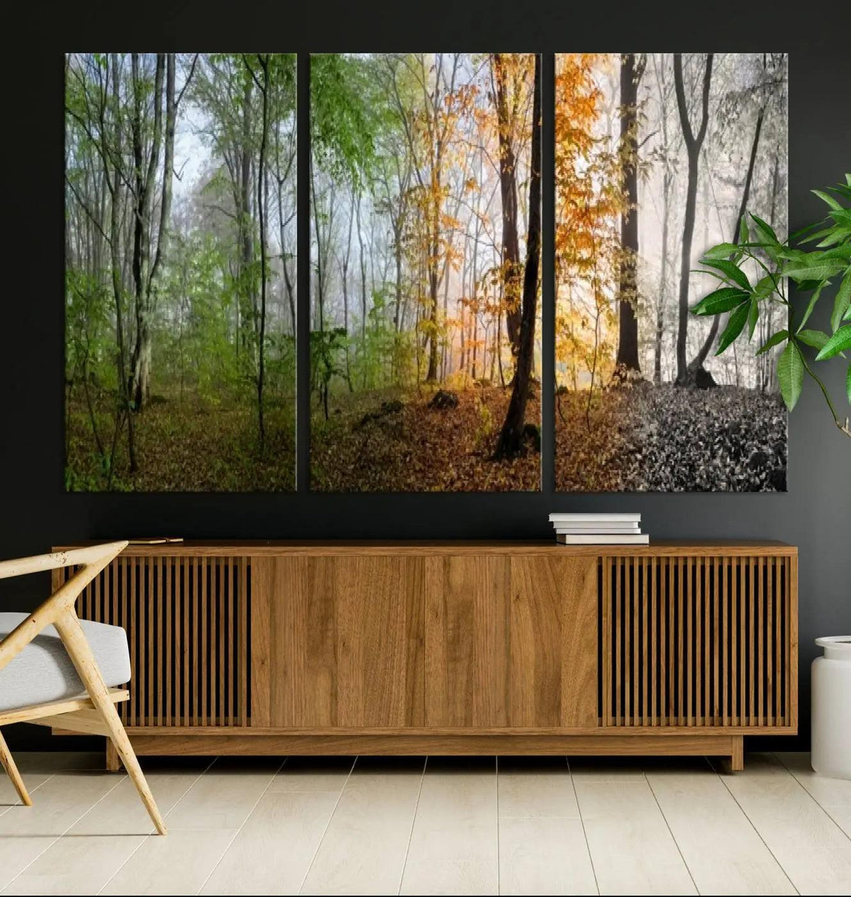 Seasonal Forest Canvas Wall Art Print - Changing Seasons in