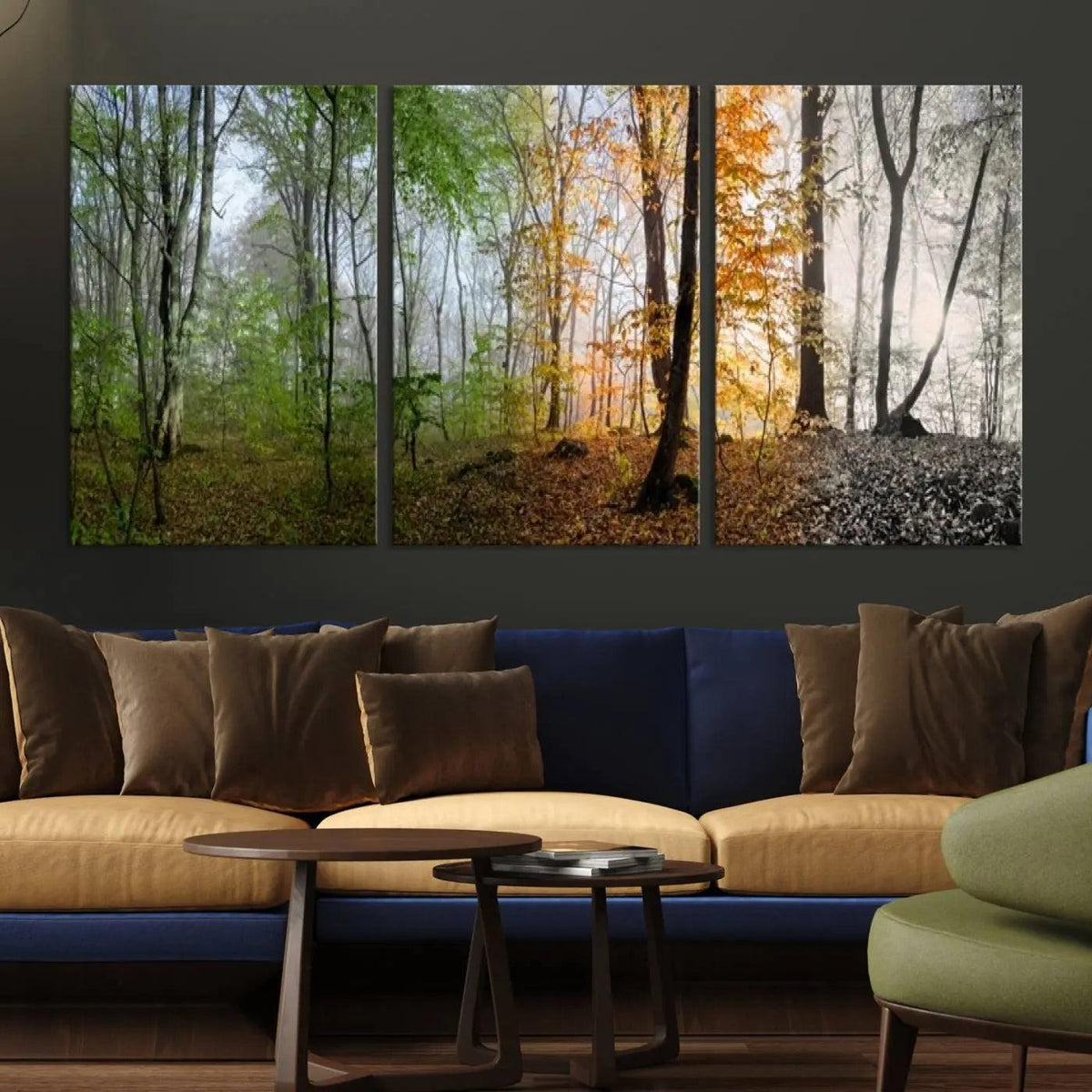Seasonal Forest Canvas Wall Art Print - Changing Seasons in