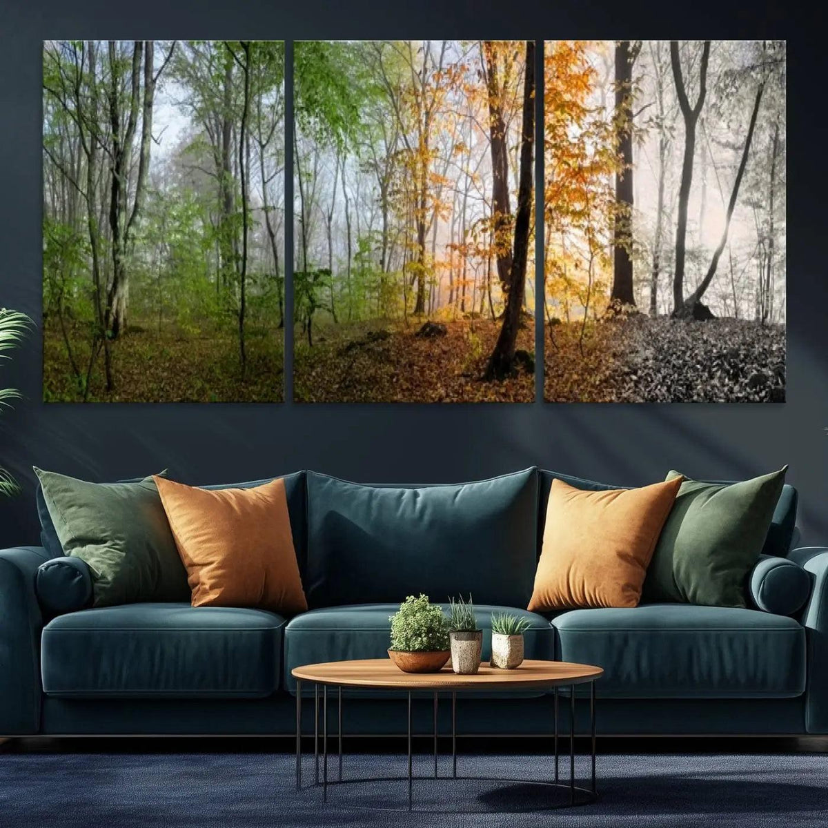 Seasonal Forest Canvas Wall Art Print - Changing Seasons in