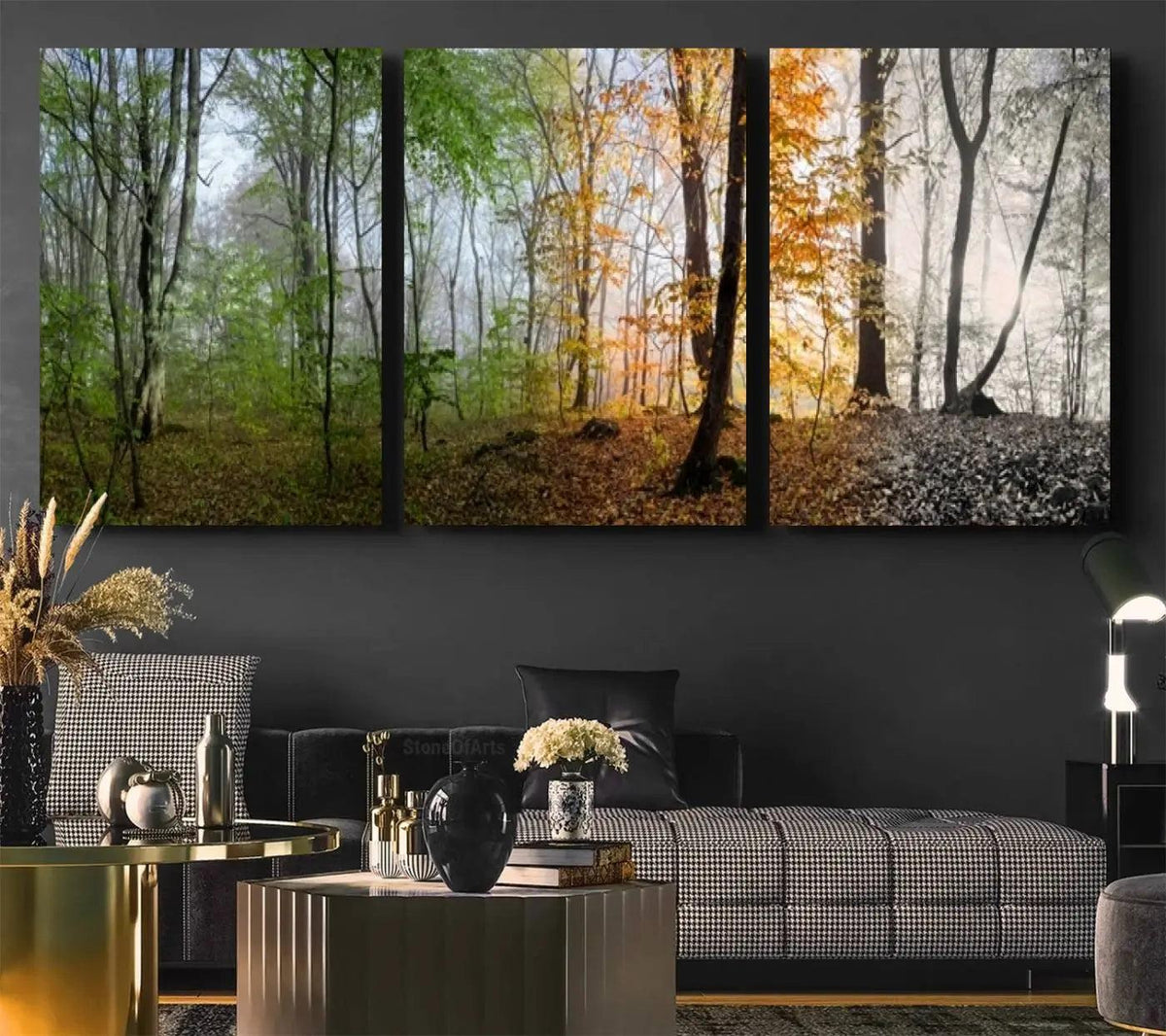 Seasonal Forest Canvas Wall Art Print - Changing Seasons in