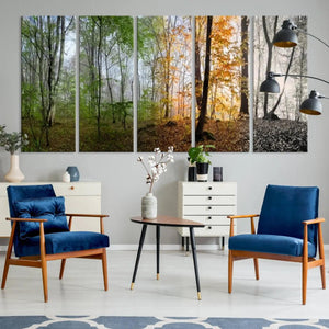 Seasonal Forest Canvas Wall Art Print - Changing Seasons in