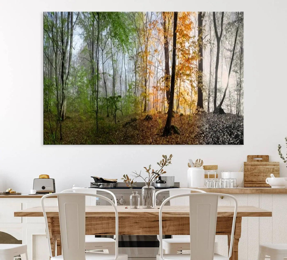 Seasonal Forest Canvas Wall Art Print - Changing Seasons in