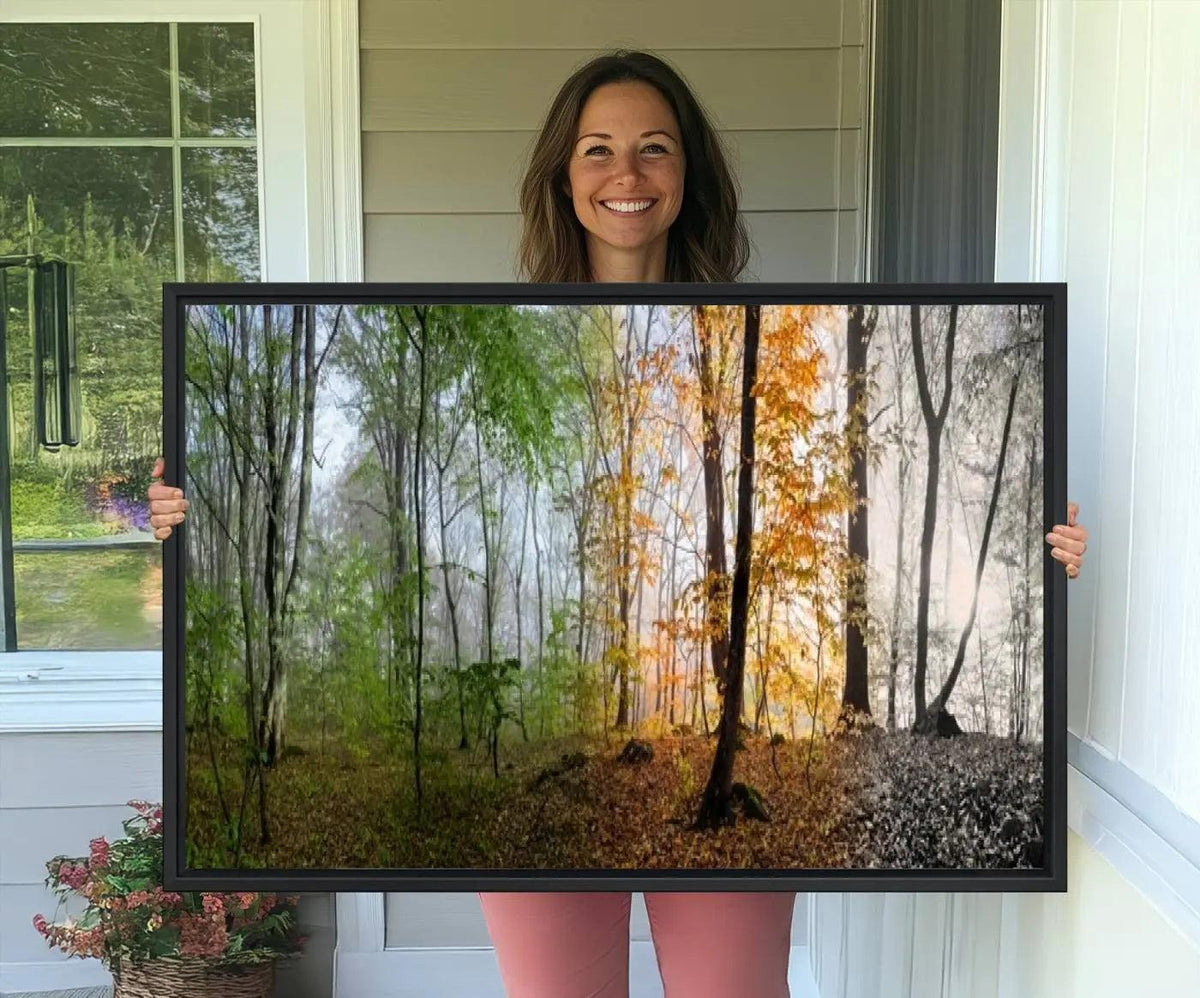 Seasonal Forest Canvas Wall Art Print - Changing Seasons in
