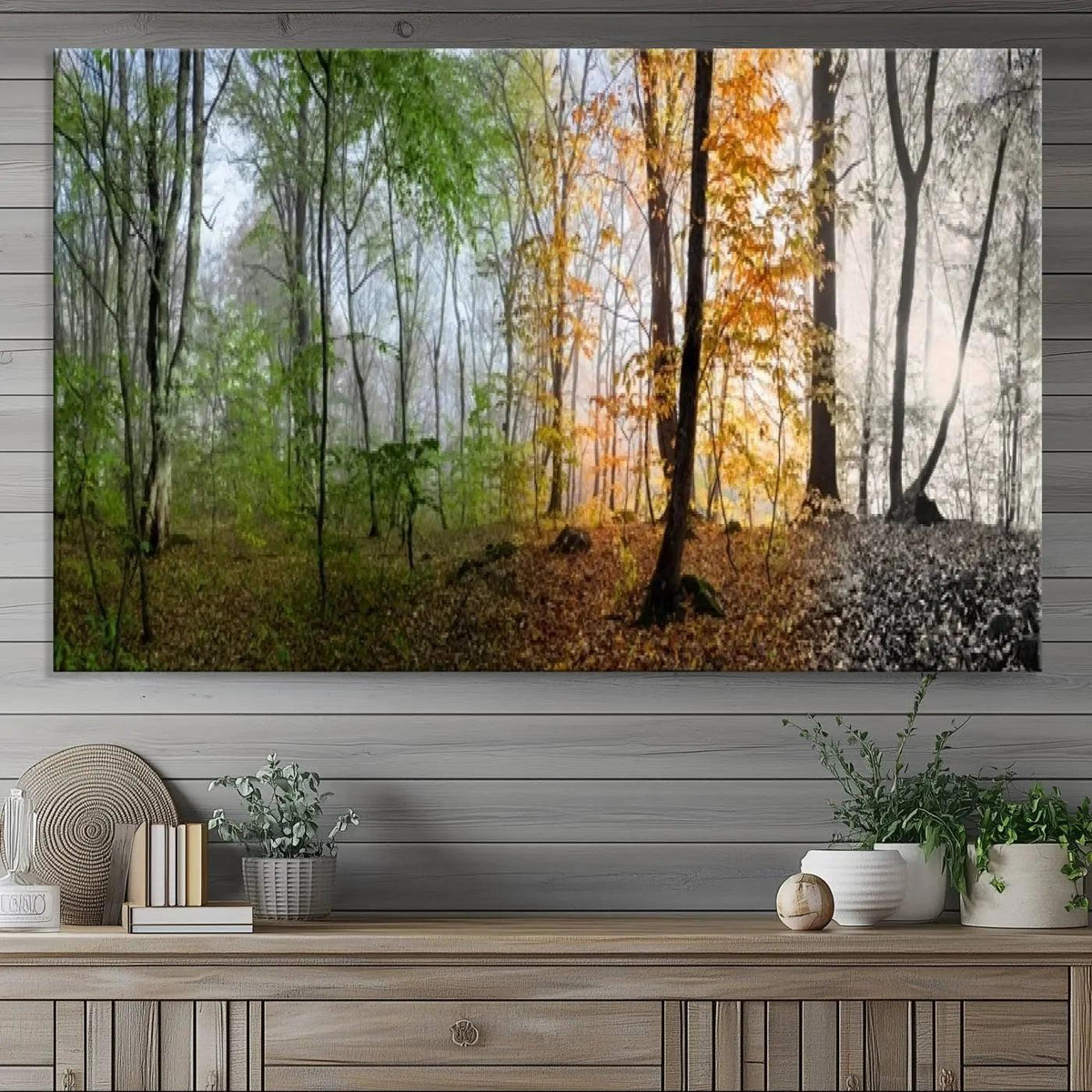 Seasonal Forest Canvas Wall Art Print - Changing Seasons in