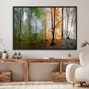 Seasonal Forest Canvas Wall Art Print - Changing Seasons in