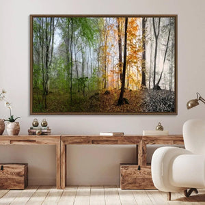 Seasonal Forest Canvas Wall Art Print - Changing Seasons in