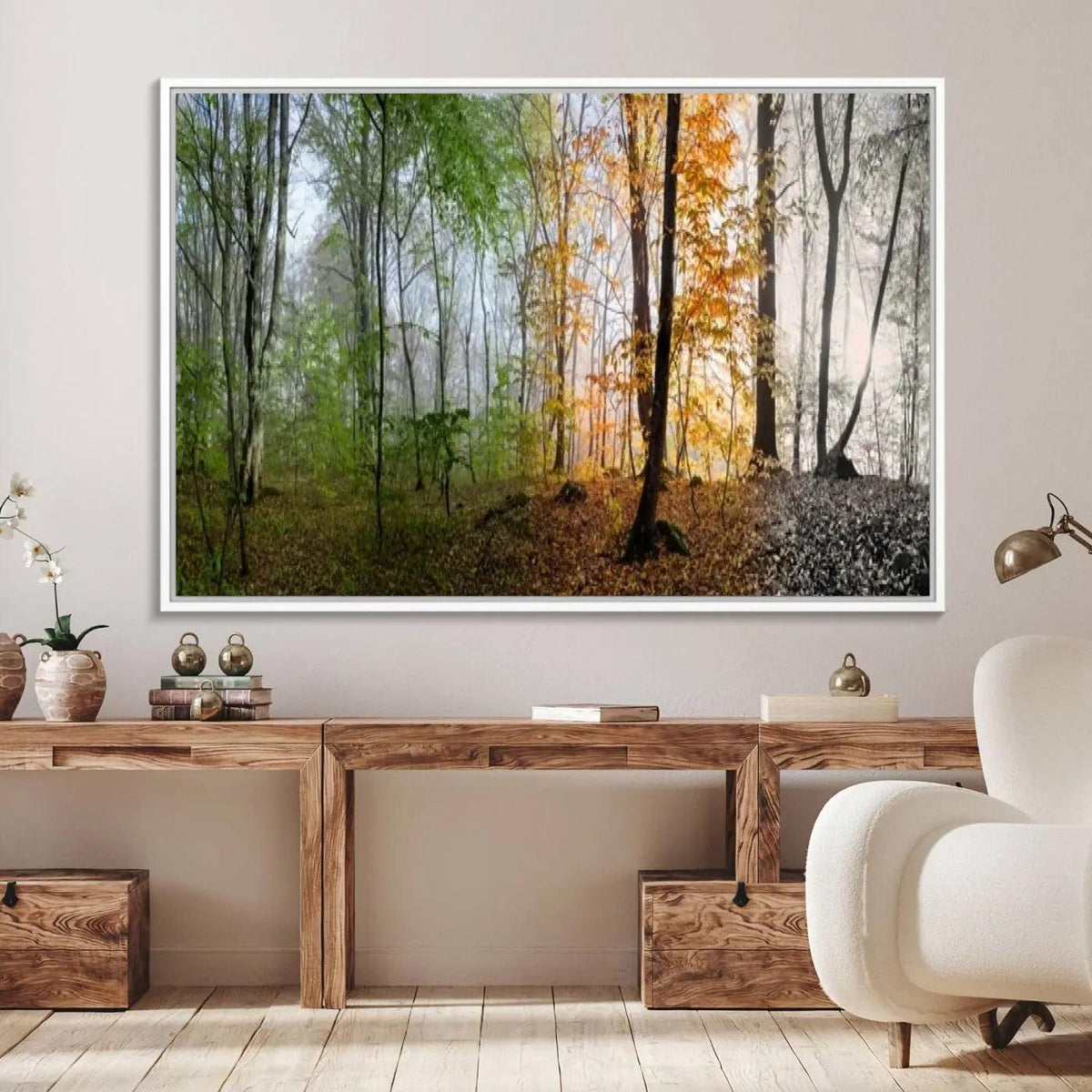 Seasonal Forest Canvas Wall Art Print - Changing Seasons in