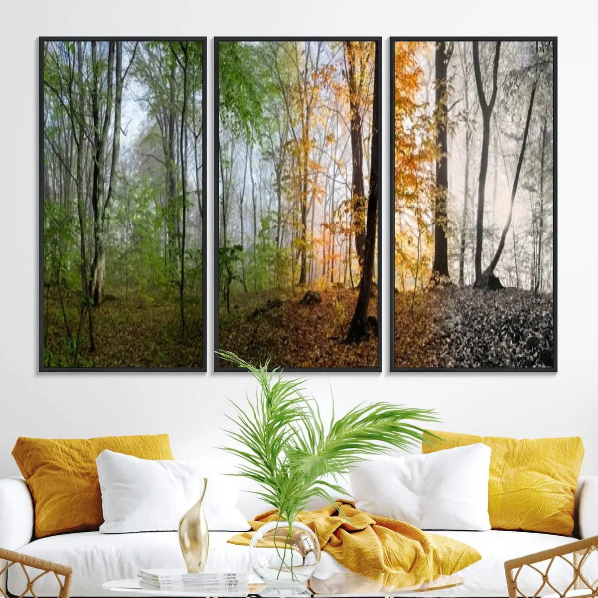 Seasonal Forest Canvas Wall Art Print - Changing Seasons in