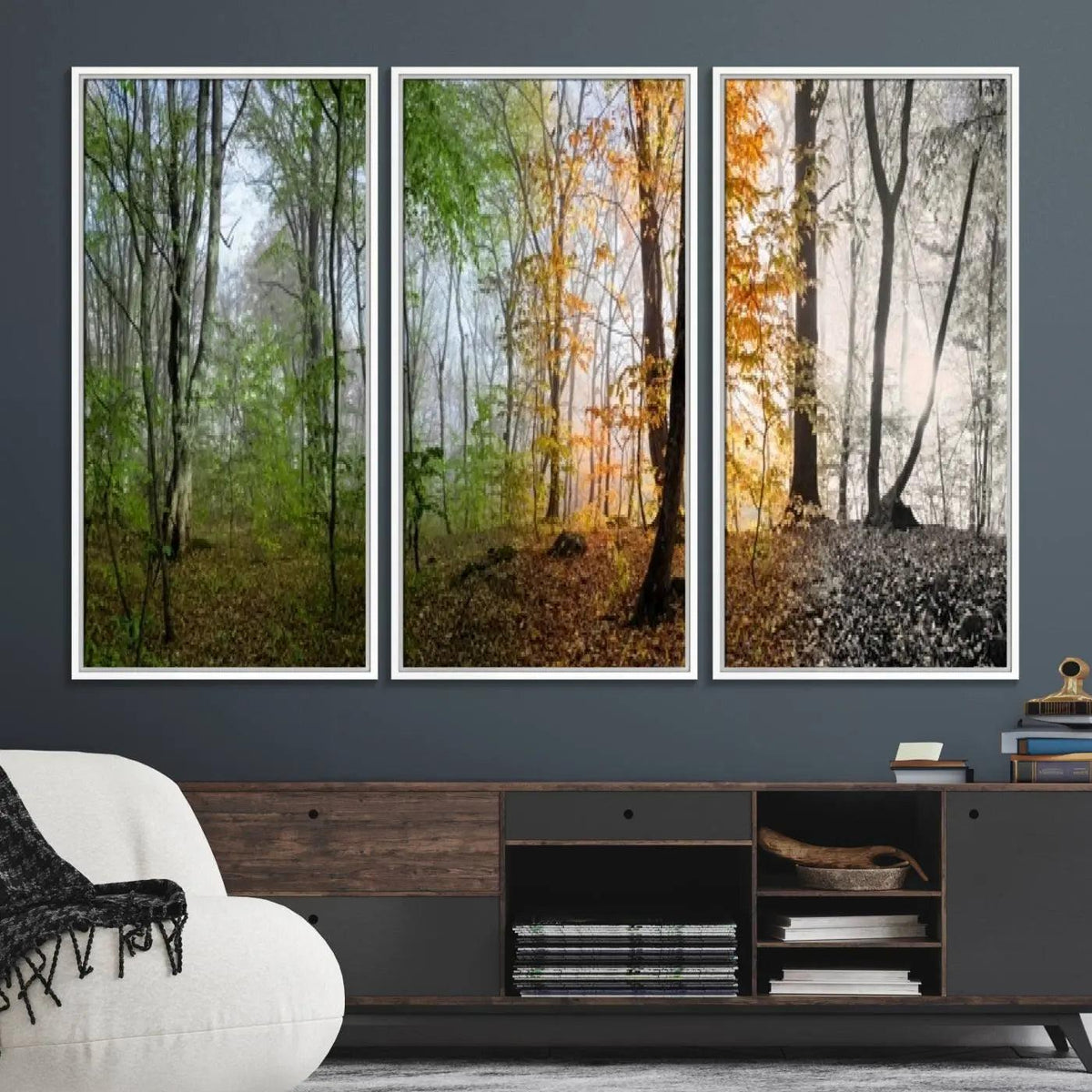Seasonal Forest Canvas Wall Art Print - Changing Seasons in