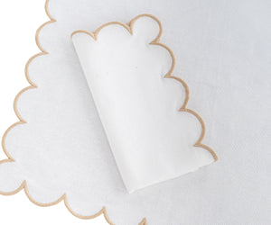Beige Scalloped Edge Napkins - LongWave
