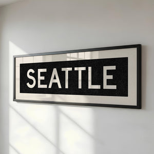 Framed Seattle Washington Bus Scroll