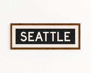 Framed Seattle Washington Bus Scroll