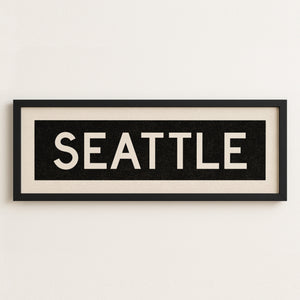 Framed Seattle Washington Bus Scroll