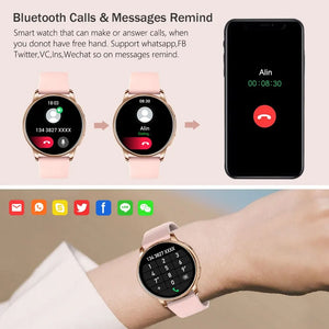 Bluetooth Smart Watch for Women with Fitness Tracker, Custom Dial & Health Monitor