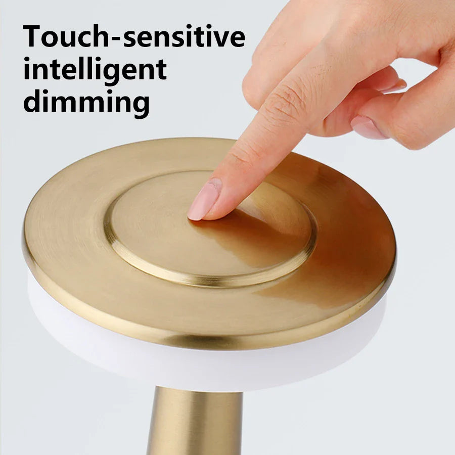 LED Metal Touch Table Lamp Rechargeable Night Light for Bar Coffee Table Decor