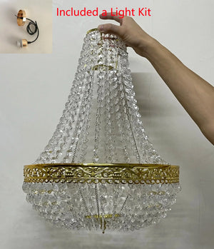Vintage Crystal Chandelier Lampshade – Ceiling Pendant Light Shade Easy Fit