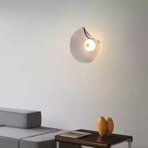 Nordic Glass LED Wall Lamp Minimalist Round Sconce for Bedroom Living Room