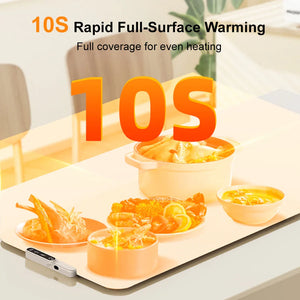 Electric Food Warmer Mat Foldable Silicone Tray 6 Temp Fast Heating Plate