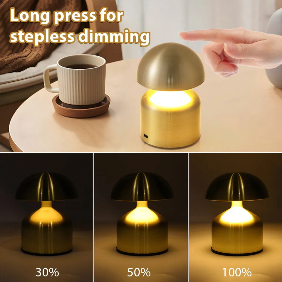 Touch LED Table Lamp USB Rechargeable 3 Color Dimming Bedside Night Light